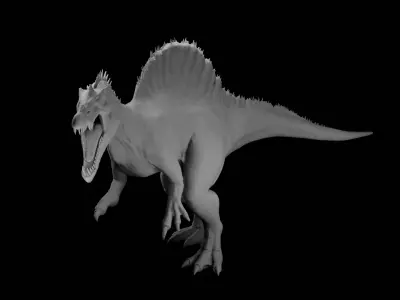 Rigged Spinosaurus Detailed Base Mesh Clean Topology   3D model