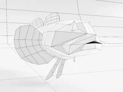 Cottus cognatus fish low poly 3d model  Low-poly 3D model