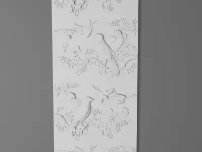 3D panel Birds 3D model