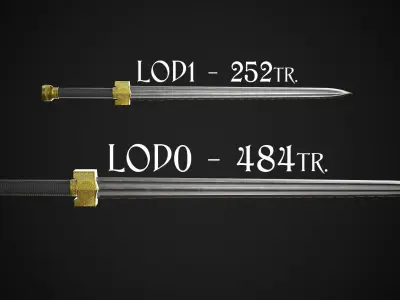 Sword A4 Low-poly 3D model