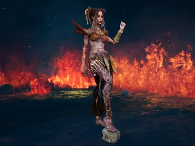 Maya Priestess Low-poly 3D model