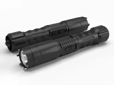 Stun Gun Flash Light with 3D Mockup 3D model