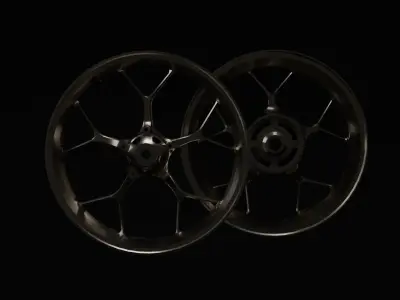 Motorcycle Wheel with tires Free low-poly 3D model