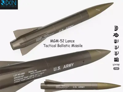 MGM-52 Lance Tactical Ballistic Missile 3D model