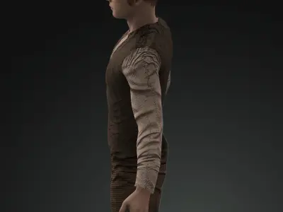 Napoleonic civilian 1812 Low-poly 3D model