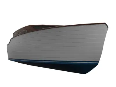 Wooden Boat Low-poly 3D model