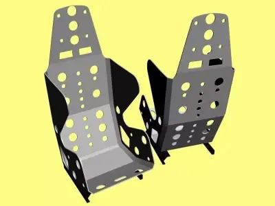 Light weight car racing interior seat Free low-poly 3D model