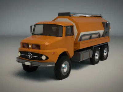 Low Poly Vintage Truck 03 Low-poly 3D model