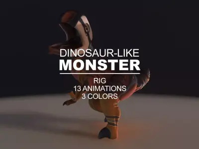 Dinosaur-like monster Low-poly 3D model