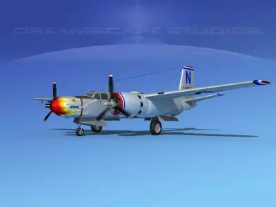 Douglas B-26B Invader V06 USAF 3D model