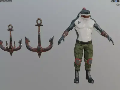 Killer Shark Low poly Free low-poly 3D model