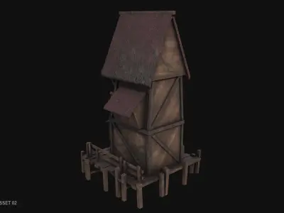 Fishing village asset 02 Low-poly 3D model