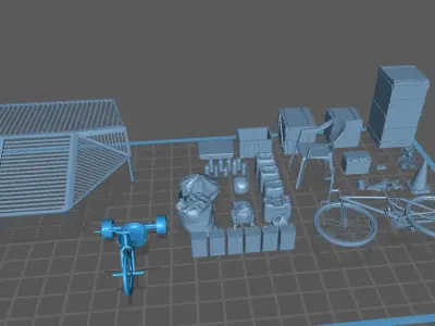 MODERN DAY TANK ACCESSORIES PACK 3D model