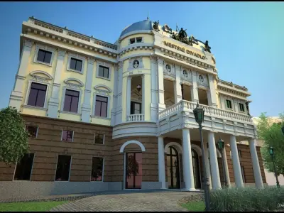 Opera house full scene - Bratislava Slovakia 3D model