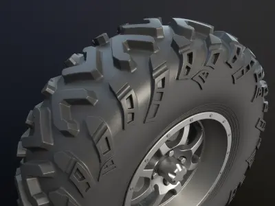 Off-Road ATV Wheel High-Poly 3D model