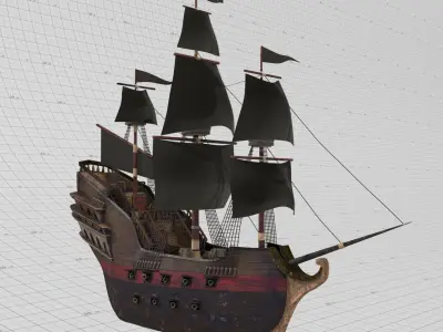 Pirate Ship 3D model 11