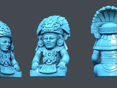 Statue Aztec Cocojo God 3D print model