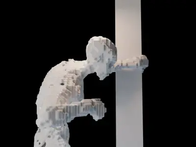 Alien Statue in pose 3D model