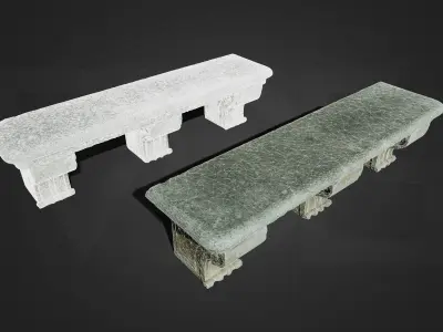 Stone Bench Imperial Palace Low-poly 3D model