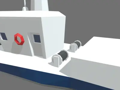 Low Poly Fishing Boat 01 Low-poly 3D model