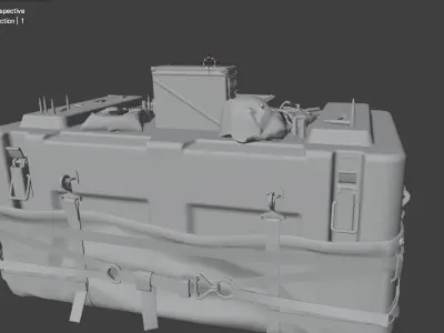 box table Low-poly 3D model