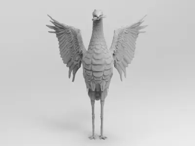 Bird with a fish in mouth Free 3D print model