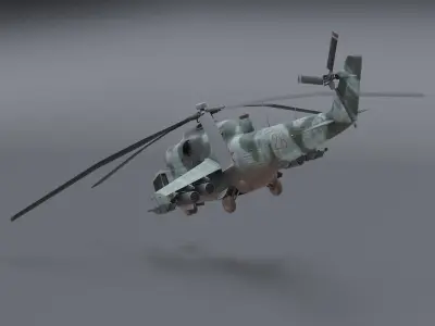 Mn 2- ru helicopter Low-poly 3D model