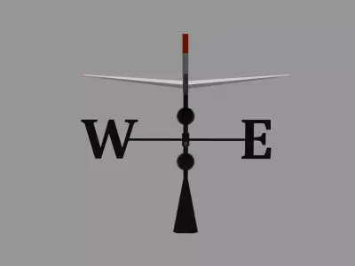 P51 Inspired Weather Vane Low-poly 3D model