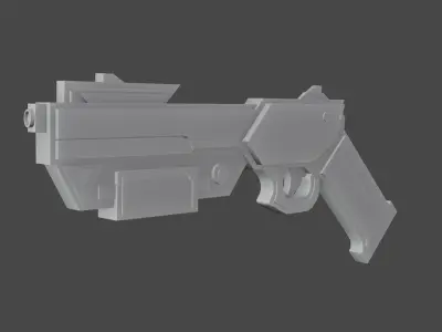 Sci-fi Gun Model Free low-poly 3D model