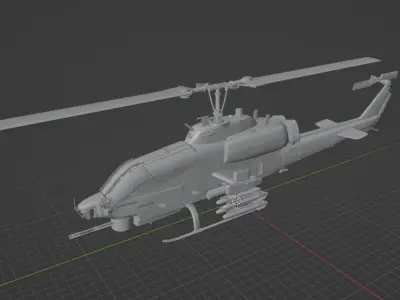 Helicopter ah1w 3D print model