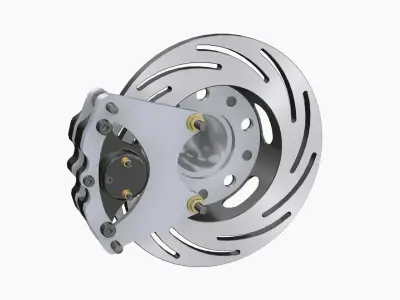 Strange Spindle Front Brake Disc Low-poly 3D model