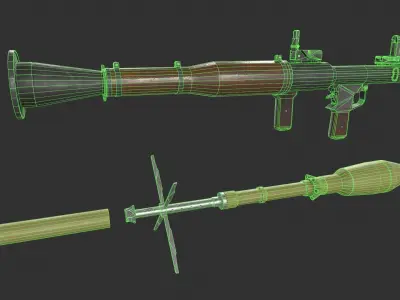 RPG-7 Grenade Launcher Low-poly 3D model
