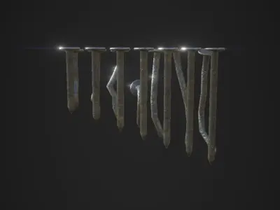 Nails low-poly game ready PBR set of Low-poly 3D model