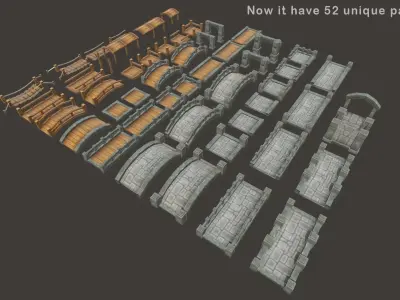 Medieval Bridge Pack 3D model