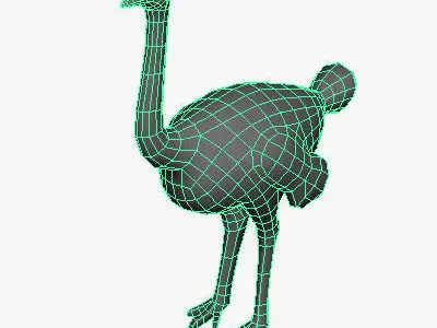 Low Poly Ostrich Low-poly 3D model