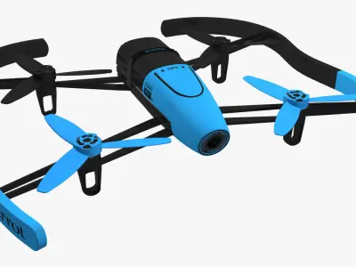 Parrot Bebop Drone 3D Model Blue 3D model