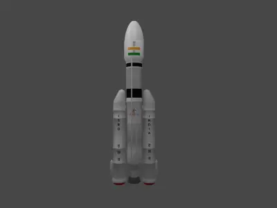 PSLV ISRO CHANDRAYAAN 3 Low-poly 3D model Low-poly 3D model