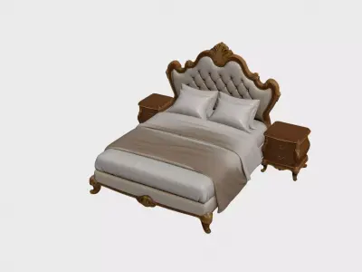 Italian concept bed and two dresser 3D model set Free 3D model purchase