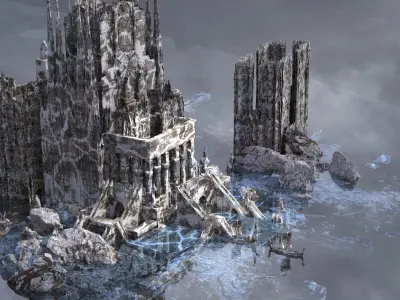 Valhalla Snow ruins Kit bash 3D model