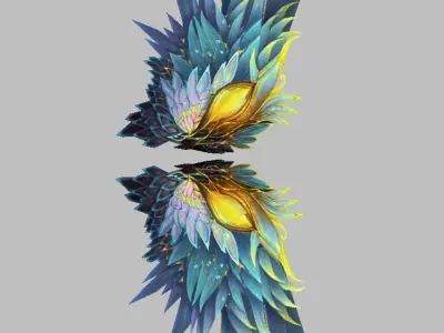 King Blue Wing Low-poly 3D model