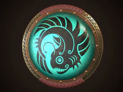 Hoplite Shield Angler Low-poly 3D model