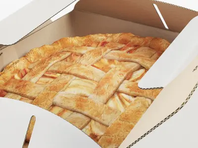 Apple Charlotte in Cardboard Box with Handles 3D model