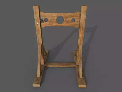 Pillory Low-poly 3D model wooden chair Low-poly 3D model