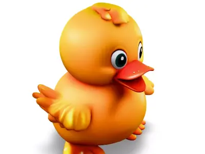 Cute Cartoon Duckling 3D Model Low-poly 3D model