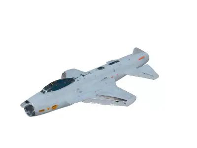 SciFi Fighter Jet Futuristic Spacecraft Model Low-poly 3D model