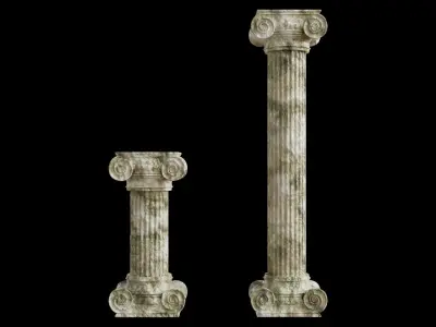 Old Ionic Column includes tall and a short one 3D model