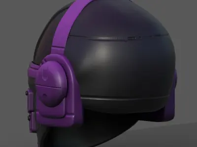 Helmet scifi military combat 3d model low poly Low-poly 3D model