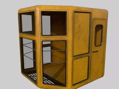 Industrial Crane Cabin Low-poly 3D model