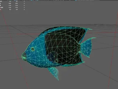 Rockbeauty Low-poly 3D model