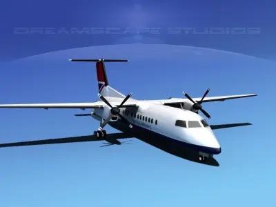 DeHavilland DHC-8-Q300 British Airways 3D model